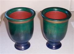 Matching pair of vases by Pat Hughes